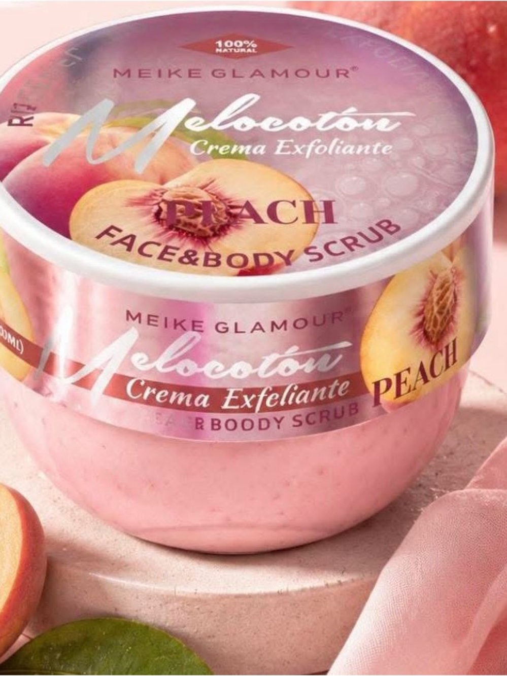 Glamour Peach Face & Body Exfoliant - Pink Jar